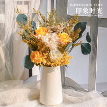 Advanced dry flower bouquet Flowers Bouquet Garnish Real Flowers Home Living Room Furnishing Nets Red Ins Light Extravaganza of the Star Perpetual Flowers