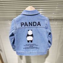Sensense Chenchen mom childrens clothing spring 2021 new mens childrens denim jacket foreign style panda childrens jacket top