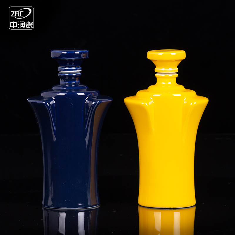 Jingdezhen ceramic household hip flask glass bottle wine jar creative bottles liquor bottle seal customized gifts