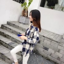 Guizuan 2021 spring and autumn new plaid shirt womens long-sleeved cotton slim college style loose student shirt women