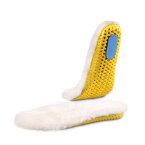 Wool insole Mens and womens fur one-piece winter comfortable warm insole inner height-increasing snow boots Martin boots insole