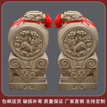 Stone sculptures antique Chinese white jade door mound with drumstone door drum pair for home doorway retro style Chinese look at the door town house