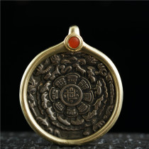 Bag copper wrapping side nine Palace gossip cards Bronze Nine Palace Gossip Cards Cashew cards Casket Hang Pendant