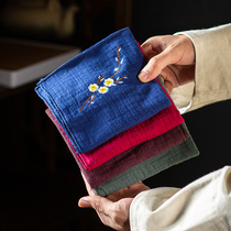 Quiet life large thick absorbent tea towel embroidered kung fu tea ceremony accessories cotton linen tea cloth cloth towel