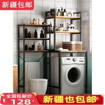 Xinjiang toilet toilet shelving shelving washing machine on floor containing shelf roller toilet upper storage cabinets