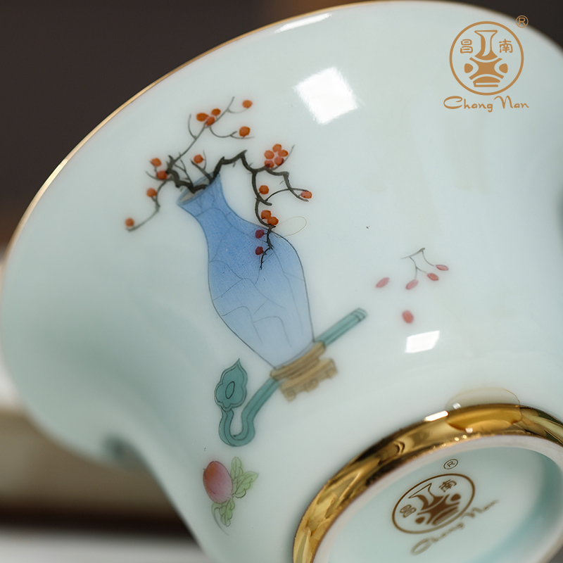 Chang 8 head south jade porcelain ceramic hand - made paint ruyi bonanza was suit jingdezhen ceramic tea tea