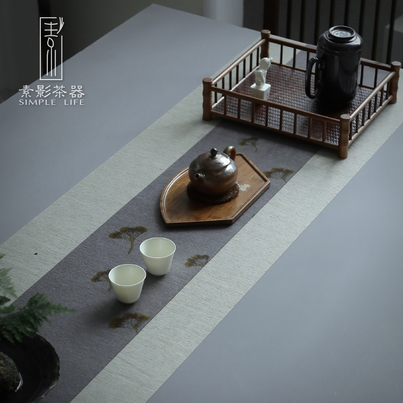 Plain film waterproof silk tea tea table cloth cloth table flag Japanese zen tea tea tea table cloth contracted and I tea taking