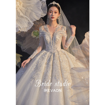 Ian 202021 advanced sense of French new wedding dress main yarn dress big tail luxury bride princess style quality