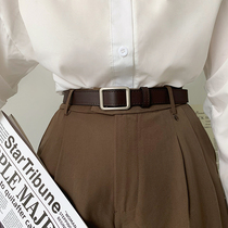 Free Punch Strap Men Ins Trend Young People Decorated Without Porn Pants With 100 Hitch Jeans Slim Belt Narrow Korean Version