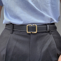 Belt female decoration Korean fashion black Joker simple retro belt non-porous young people ins trendy men belt