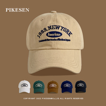 Green baseball cap man 2021 new letter embroidered Korean version 100 hitchhiking face small head circumference duck tongue cap female tide