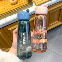 Simple portable hand Cup high temperature resistance with tea compartment tea cup couple trend fresh ins anti-drop plastic cup