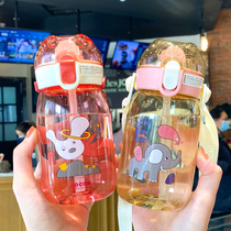 Childrens sippy cup creative fresh and cute large capacity with scale water Cup adult portable outdoor girl Cup