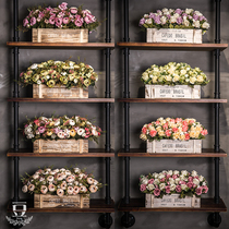 American fence simulation Flower Home fake flower decoration flower potted ornaments plastic dried flower living room coffee table silk flower decoration