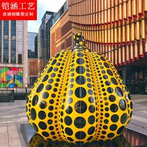 Kusa Yayoi wave point pumpkin glass fiber reinforced plastic sculpture custom seaside outdoor large resin sculpture ornaments customized