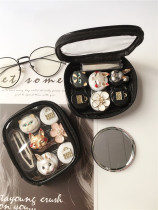 Contact lens case ins personality portable multi-pack cute rabbit fox cat animal pupil box storage box