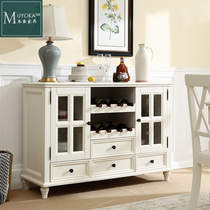 American Countryside White Restaurant Solid Wood Dining Side Cabinet Wine Cabinet Locker