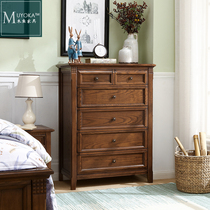 American countryside white wax wood six bucket cabinet solid wood storage bucket cabinet