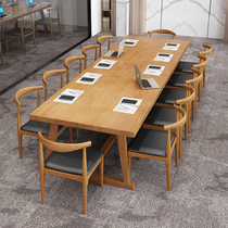 Nordic Solid Wood Meeting Table Long Table Rectangular Desk Training Table Small Negotiation Table Office Chairs Combination