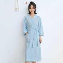 Spring and summer large size robe thin bathrobe sexy pajamas women makeup morning robe SP beauty salon fat mm cute seven-point sleeve
