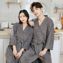 Spring and Autumn bathrobe mens long Hotel towel material absorbent quick-drying bathrobe summer thin robe mens large size pajamas
