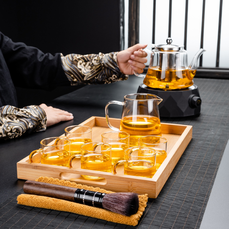 Electric TaoLu boiling tea ware household glass tea stove suit small cooking and pot of pu 'er tea tea is black and white