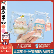 Crooked melon produced lucky sun baby bag hand-held ornaments transparent storage box cute blind box pain bag backpack small pendant