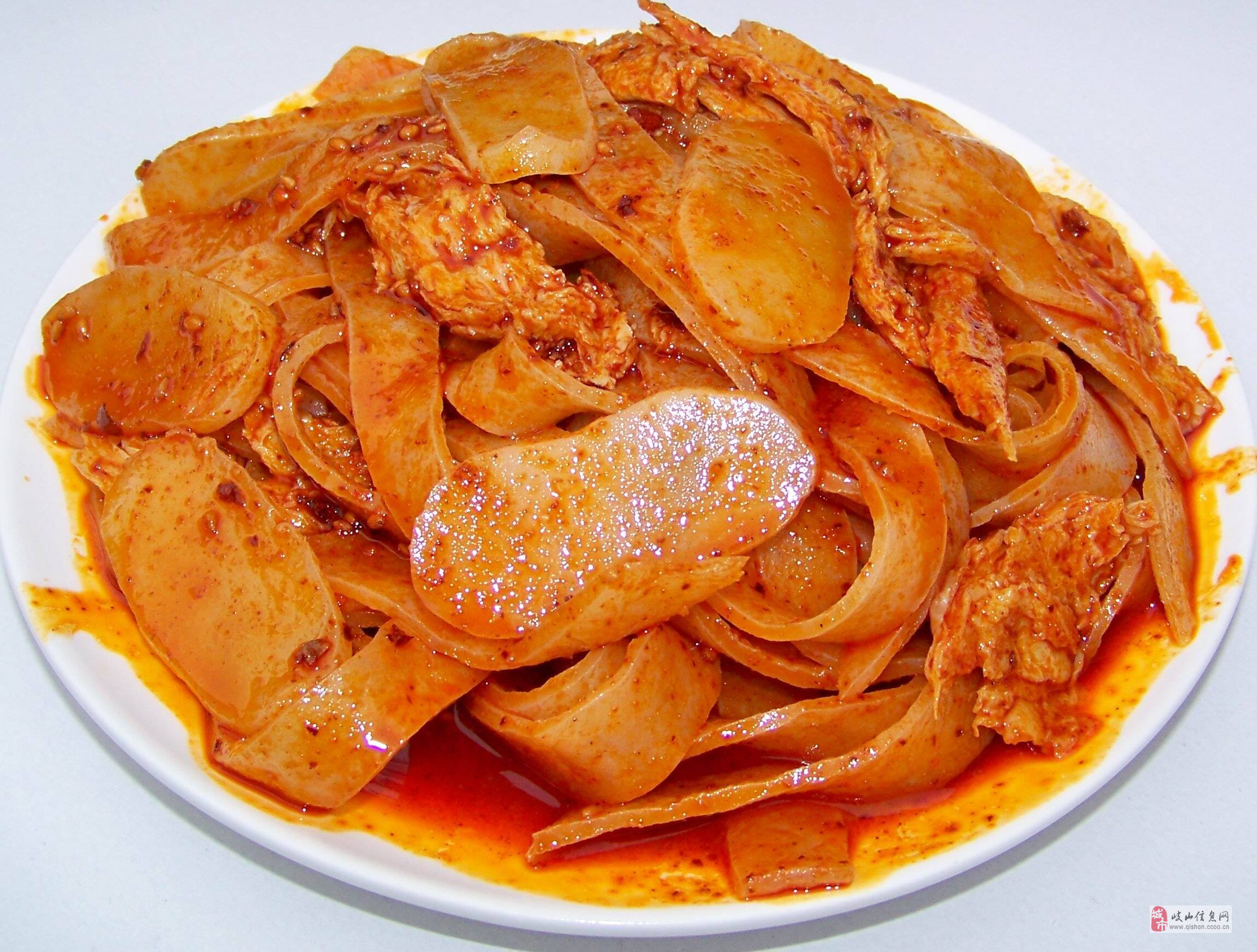 陕西特产凉皮 正宗宝鸡岐山擀面皮真空包装调料 红油面皮 280克*5