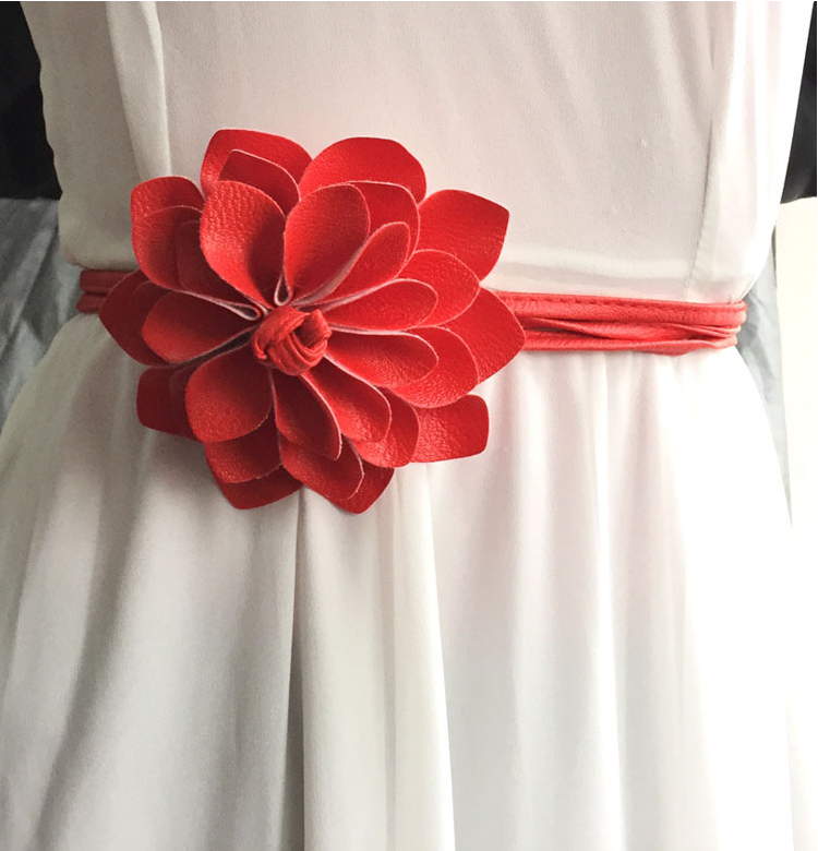 拉丁舞摩登舞腰带 花朵腰带细绳花腰带 花朵系带腰绳腰带百搭 女