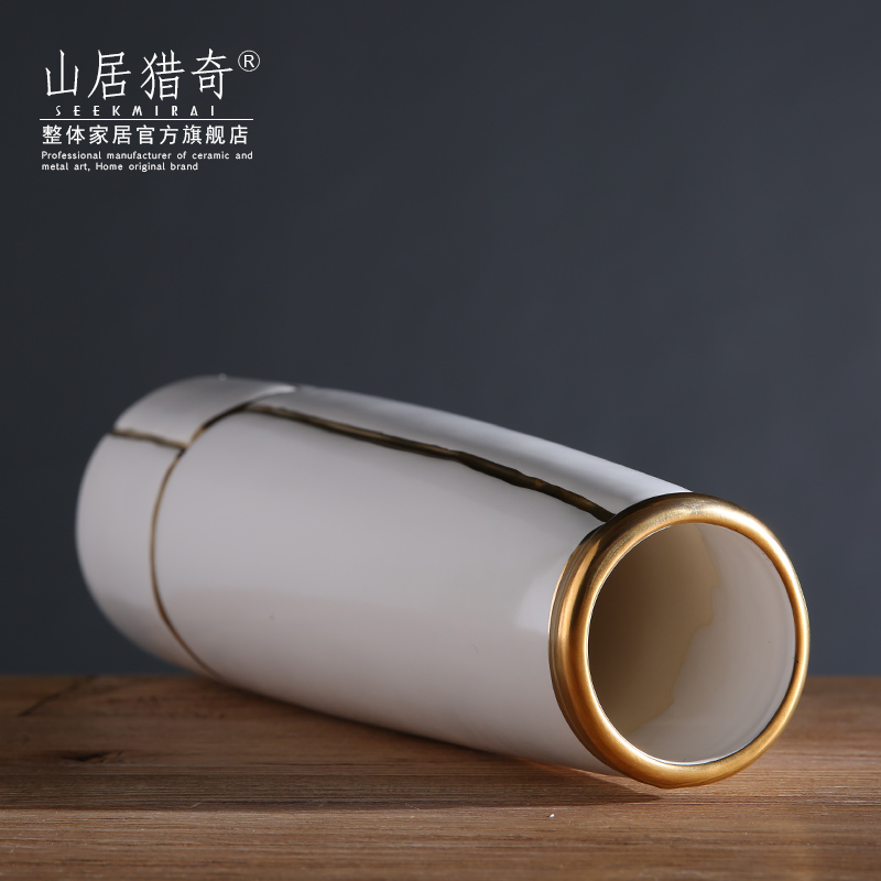 Creative fashion a simple white ceramic vase American living room home decoration vase furnishing articles up phnom penh bottle arranging flowers