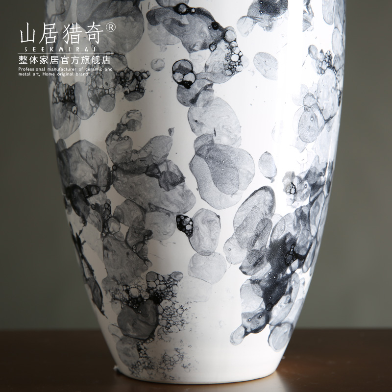 Nordic marble, ceramic vase dry flower flower arranging flower implement the table sitting room adornment furnishing articles or waist bottles