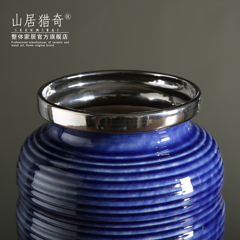 Modern example room living room decoration ceramics vase furnishing articles household act the role ofing is tasted flower arranging Jin Bianxuan grain round bottle expressions using