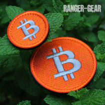 Bitcoin bit gold coin shape ultra-fine full embroidery Velcro badge personality creative armband DIY morale patch