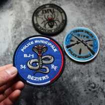 French style clerk badge embroidery Velcro seal eye snake GIPN Black Spider backpack dress patch patch patch