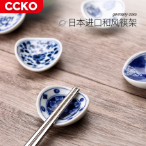 CCKO Japan Import Holder Chopsticks Tray Creative Cute Ceramic Chopsticks Shelf Chopsticks Pillow Fork Spoon Tray Chopsticks Shelf