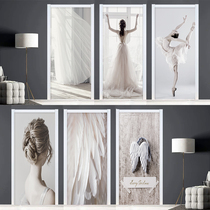 Creative Nordic door stickers Self-adhesive whole Wardrobe Door Stickler door Decorative Toilet Waterproof Retrofit Film