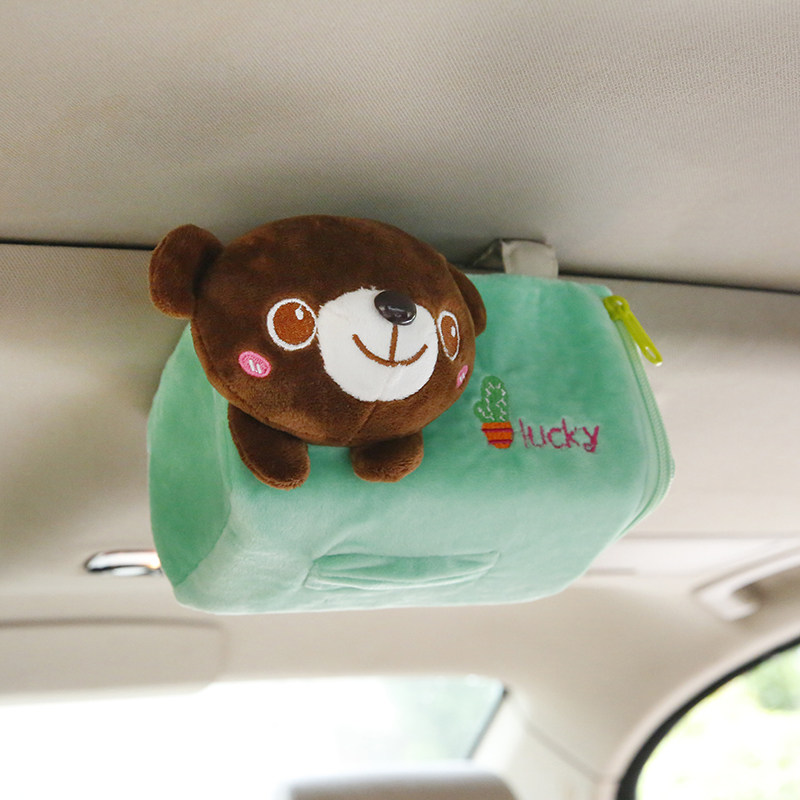 car hanging sun visor tissue box cover car cartoon hanging sunroof tissue box for men and women cute drawers