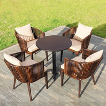 Outdoor tables and chairs three pieces of villa courtyard leisure Nordic Little Venture Balcony open-air and outdoor minimal tea table combination