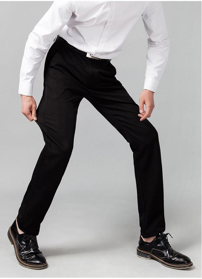 西裤男春夏弹力修身商务休闲裤韩版西装裤子男黑色直筒职业装厚薄.