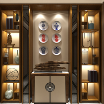 Chinese classical blue and white porcelain bottle decorative plate ceramic plate Wall home living room decoration study wall pendant