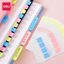 Del Label Sticker Index Classification Stickers Post-it Notes Students use hipster self-adhesive transparent bookmarks Page number stickers