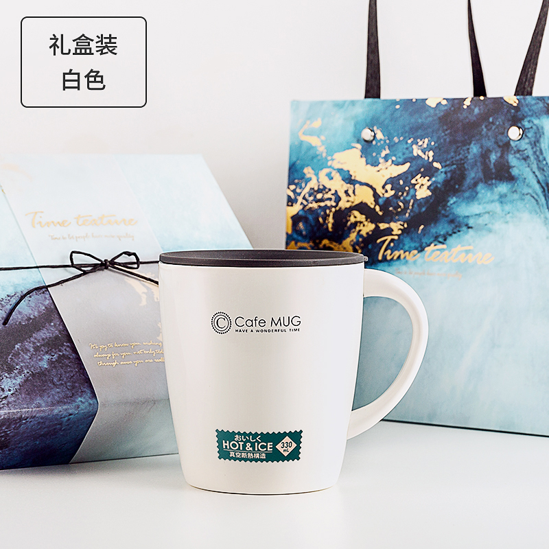 japan asvel mug thermos mug with lid spoon coffee cup stainless steel office water cup female couple mug