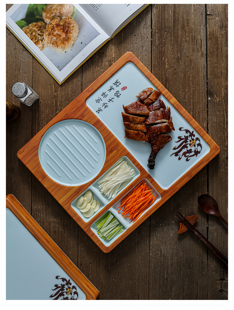 餐具北京烤鸭盘片皮鸭盘子中式餐厅酒店烧鹅拼盘