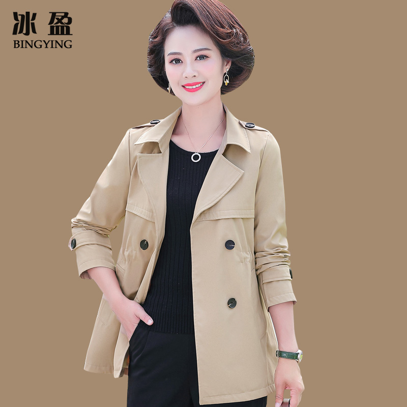 Mom's autumn coat middle-aged lady's small suit foreign style fashion 40-year-old 50-year-old women's windbreaker short coat