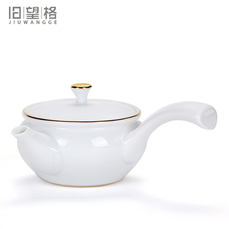 Old &, ceramic kung fu tea set Japanese side pot of pure and fresh and contracted white porcelain paint teapot tea, single pot