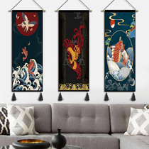 Guochao hanging painting fabric Chinese tapestry Tea House Chaodian decoration painting bedroom living room hanging cloth Japanese House shelter cloth