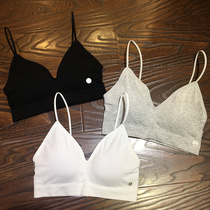 Beauty back underwear womens vertical stripe cotton incognito thin shoulder strap Beauty back underwear bandeau vest wrapped in chest summer thin section