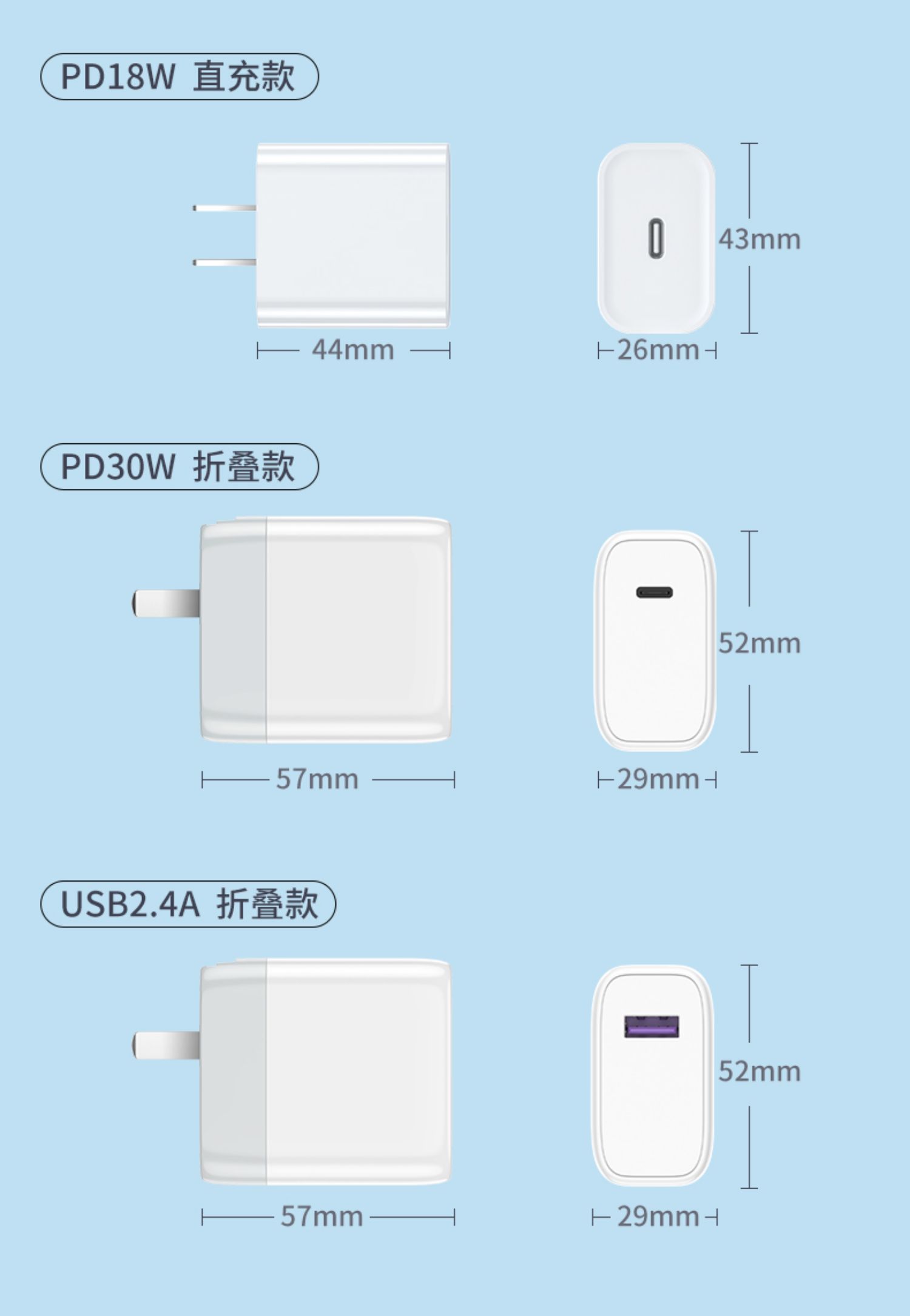 苹果18W数据线快充PD充电器充电头