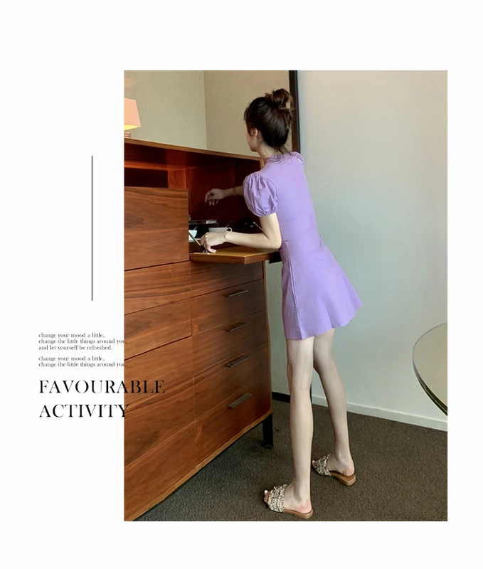 Váy retro kiểu Pháp mùa hè mới 2021 Vòng eo của Victoria rất thần tiên Hyuna phong cách Yamamoto cẩn thận máy váy - Sản phẩm HOT