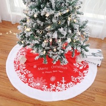 Beckant Christmas tree skirt 122cm red print Christmas tree apron hotel shopping mall home Christmas tree decoration